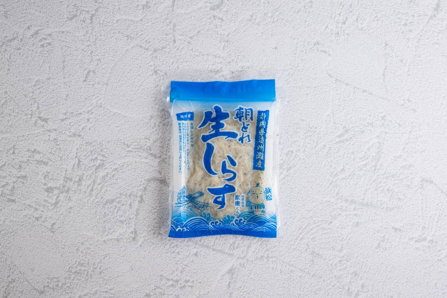Japanese shirasu retail package from Shizuoka